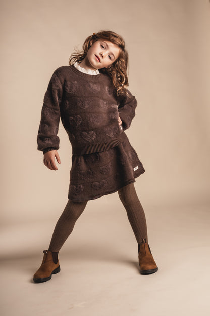 Baje Studio - knit heart sweater Soho - brown dark