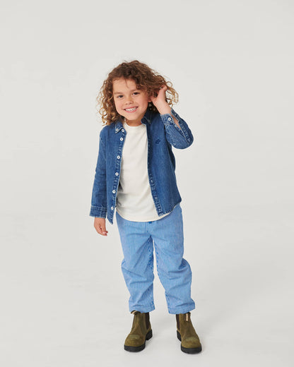 Copenhagen Colors - striped yarndyed pants - sharp blue