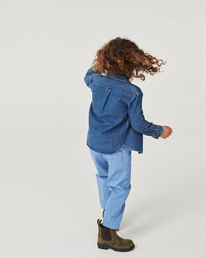 Copenhagen Colors - striped yarndyed pants - sharp blue