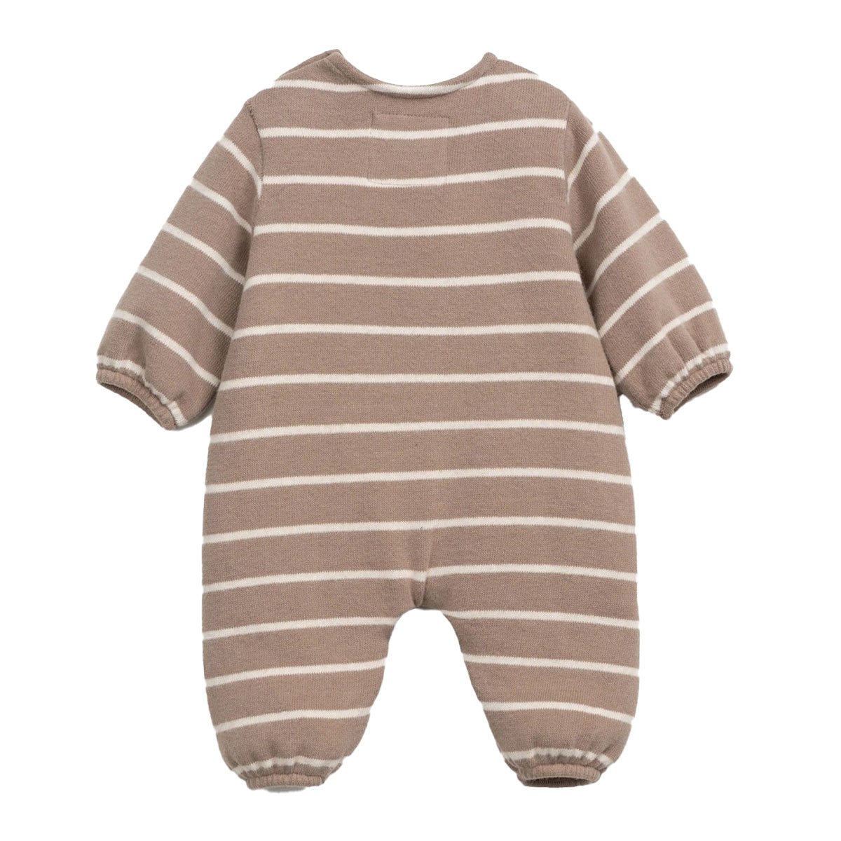 Play up - striped jumpsuit with pocket - taupe/pencil