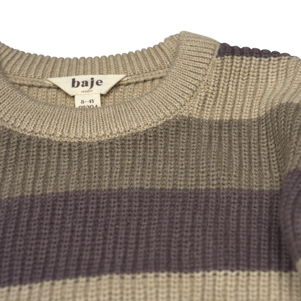 Stripe pullover Surrey~ taupe/purple