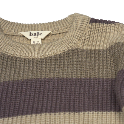 Stripe pullover Surrey~ taupe/purple