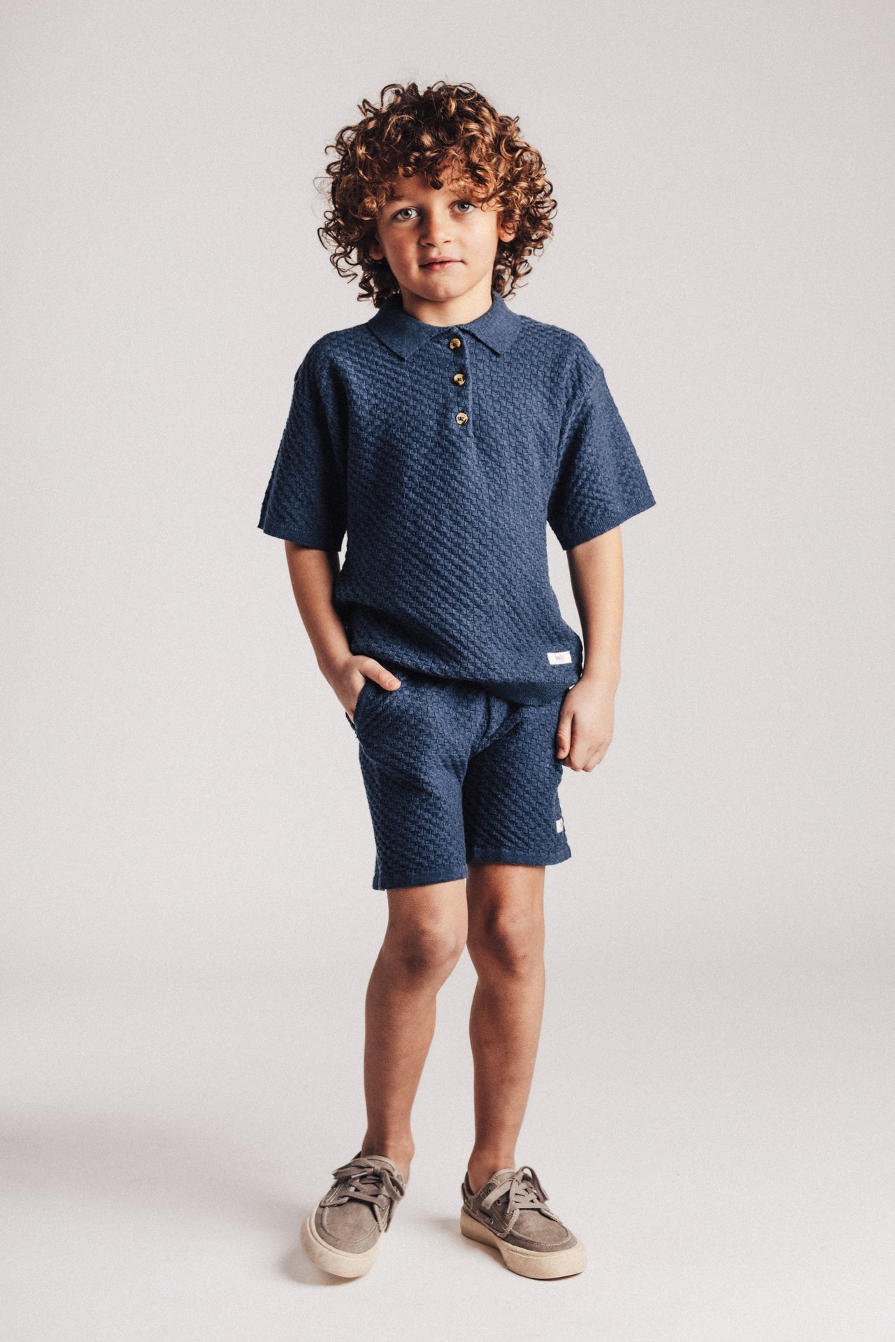 Baje Studio - knit shorts Mozi - blue dark