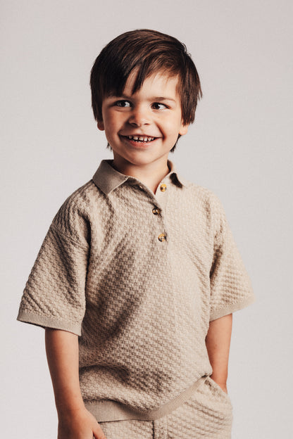 Baje Studio - knitted polo Milo - taupe gray