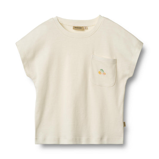 Wheat - T-shirt cherries Signe - ivory