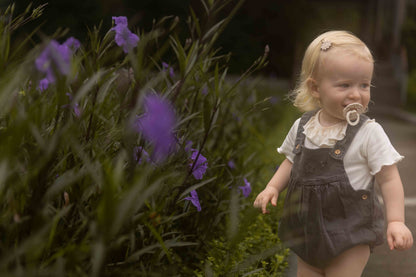 Black denim romper