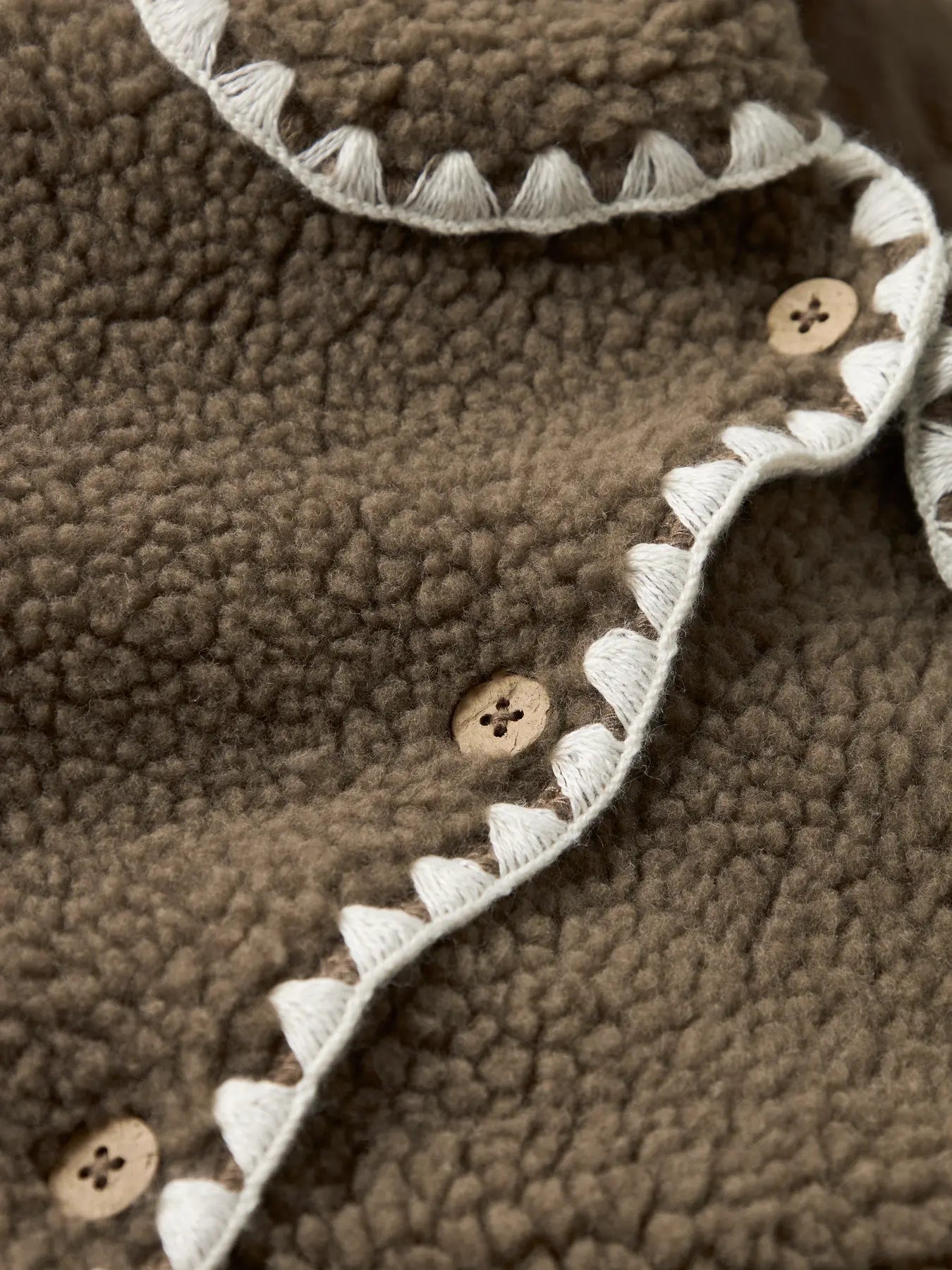 Lil'Atelier - loose fit teddy jacket - shitake brown