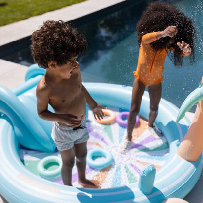 Swim Essentials - adventure pool w/ slide - Bright Waves Rainbow