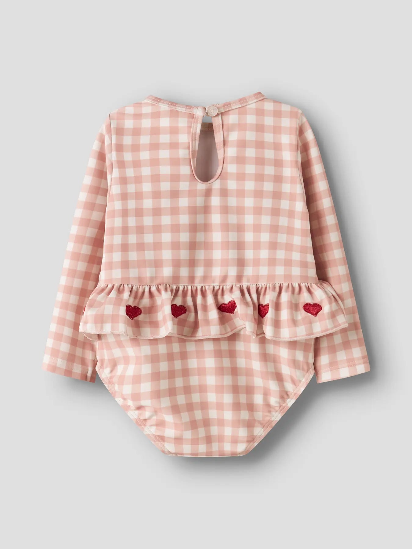 Lil'Atelier - swimsuit longsleeves square hearts - misty rose
