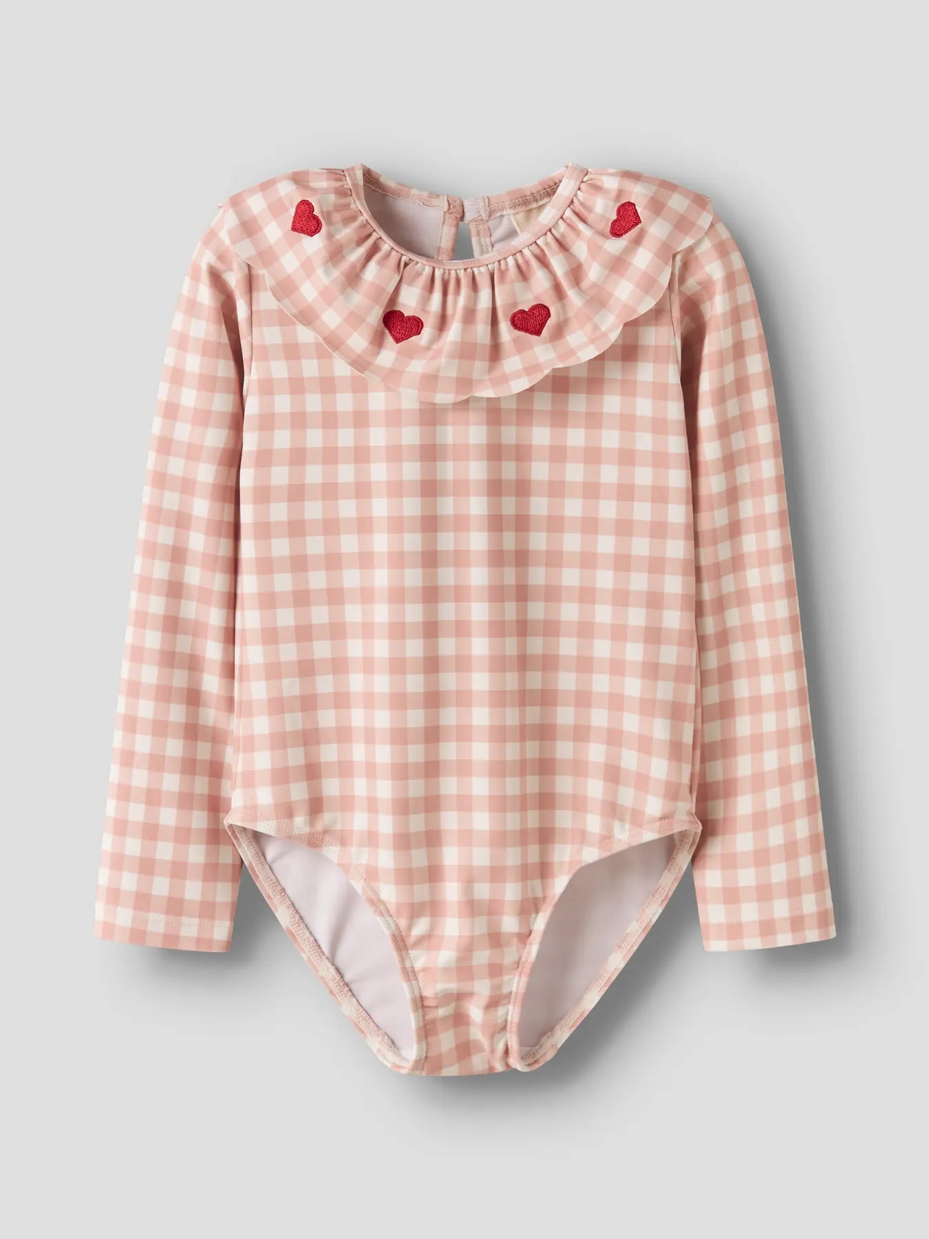 Lil'Atelier - swimsuit longsleeves square hearts - misty rose