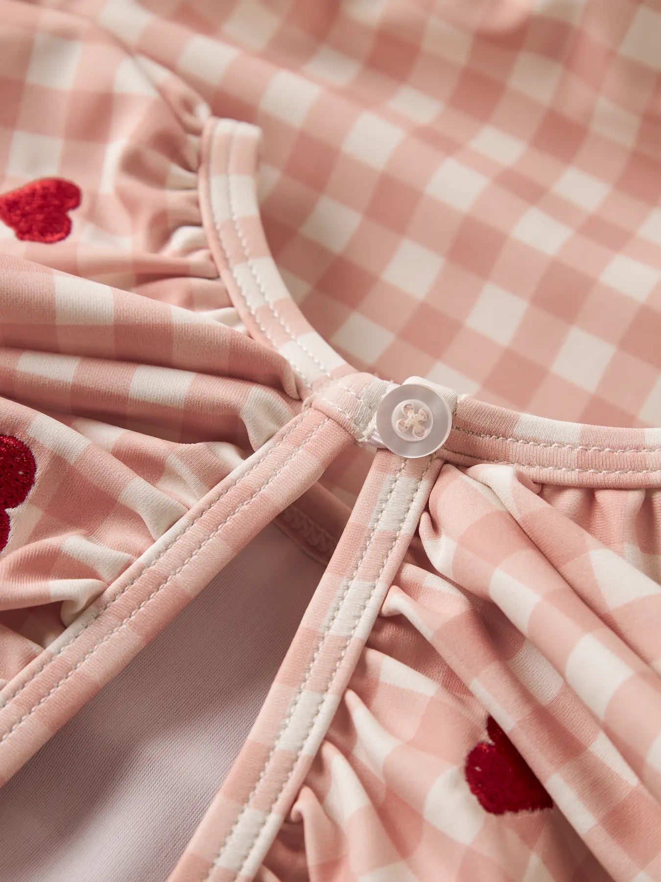 Lil'Atelier - swimsuit longsleeves square hearts - misty rose