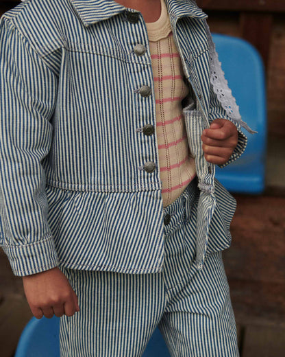 Copenhagen Colors - twill jacket - denim blue stripe