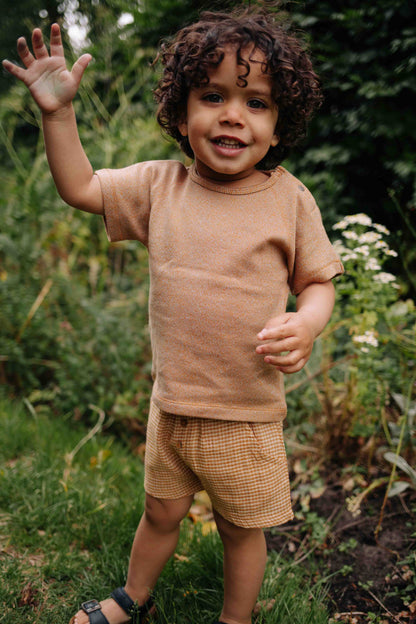 Riffle Amsterdam - shorts Zuri - camel brown square