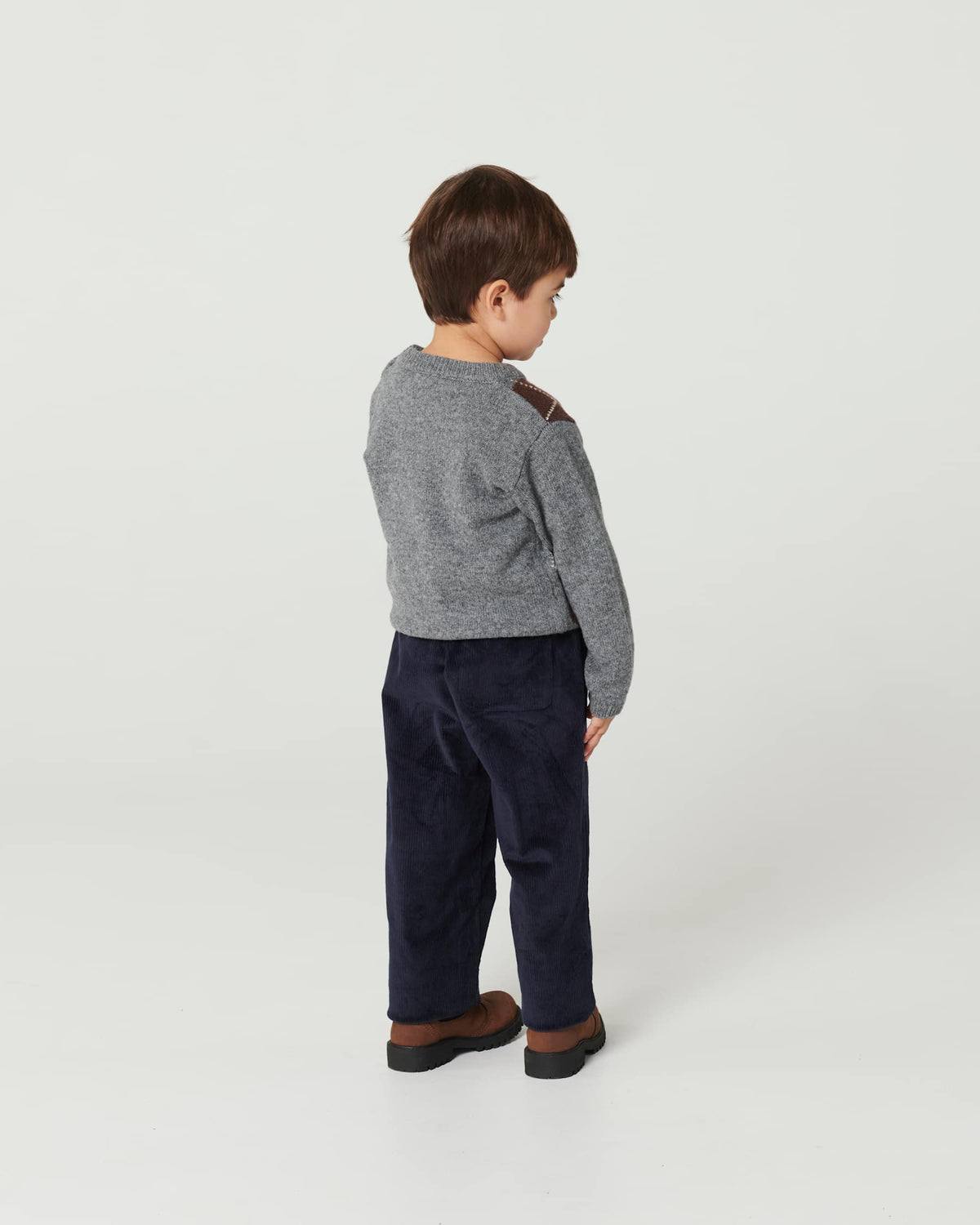 Copenhagen Colors - argyle knitted pullover - grey comb