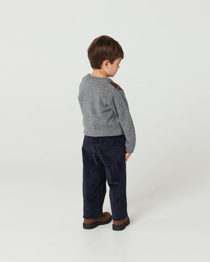 Copenhagen Colors - argyle knitted pullover - grey comb