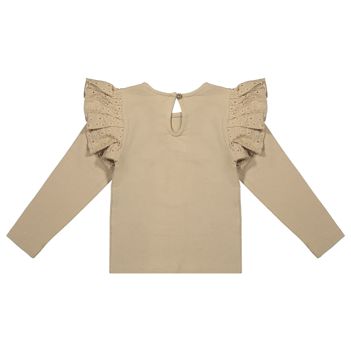 Ruffle jersey top Alicia ~ peanut