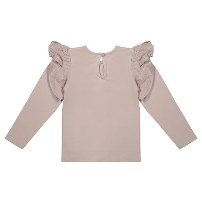 Ruffle jersey top Alicia ~ lilac