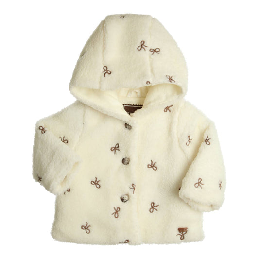 GYMP - coat Alies baby - offwhite/brown bow