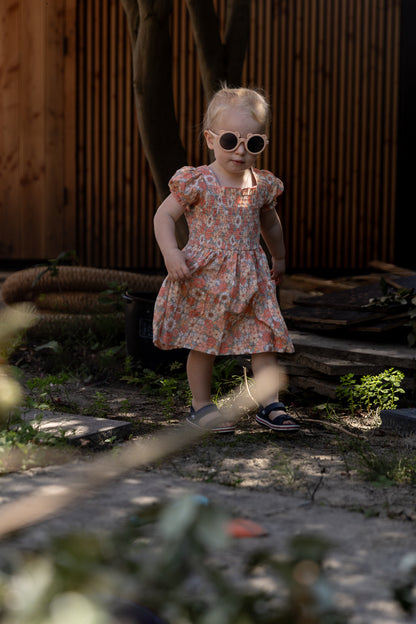 Floral honeycomb dress ~ pink