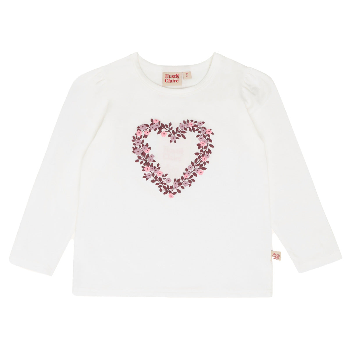 Hust & Claire - longsleeve Alma heart - ivory