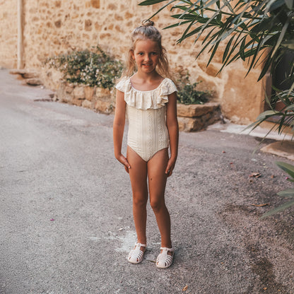 Swimsuit Anglaise - shortbread white