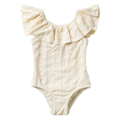 Swimsuit Anglaise - shortbread white