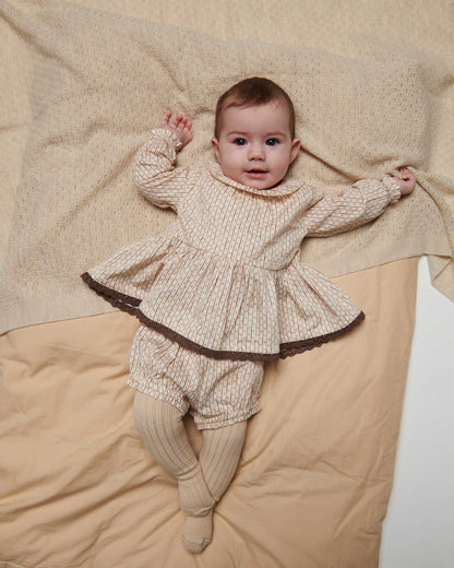 Copenhagen Colors - twill set blouse & bloomers - sand flower print