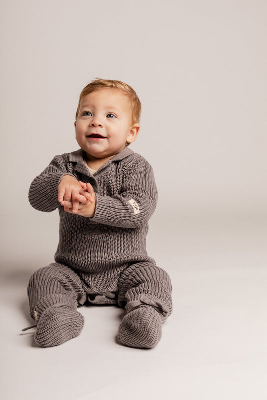 COMING SOON' Baje Studio - knitted jumpsuit Arbon - grey steel