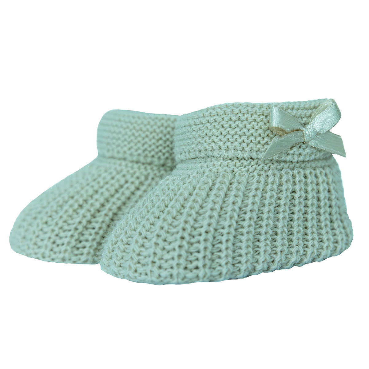 Gebreide baby slofjes ~ aqua groen