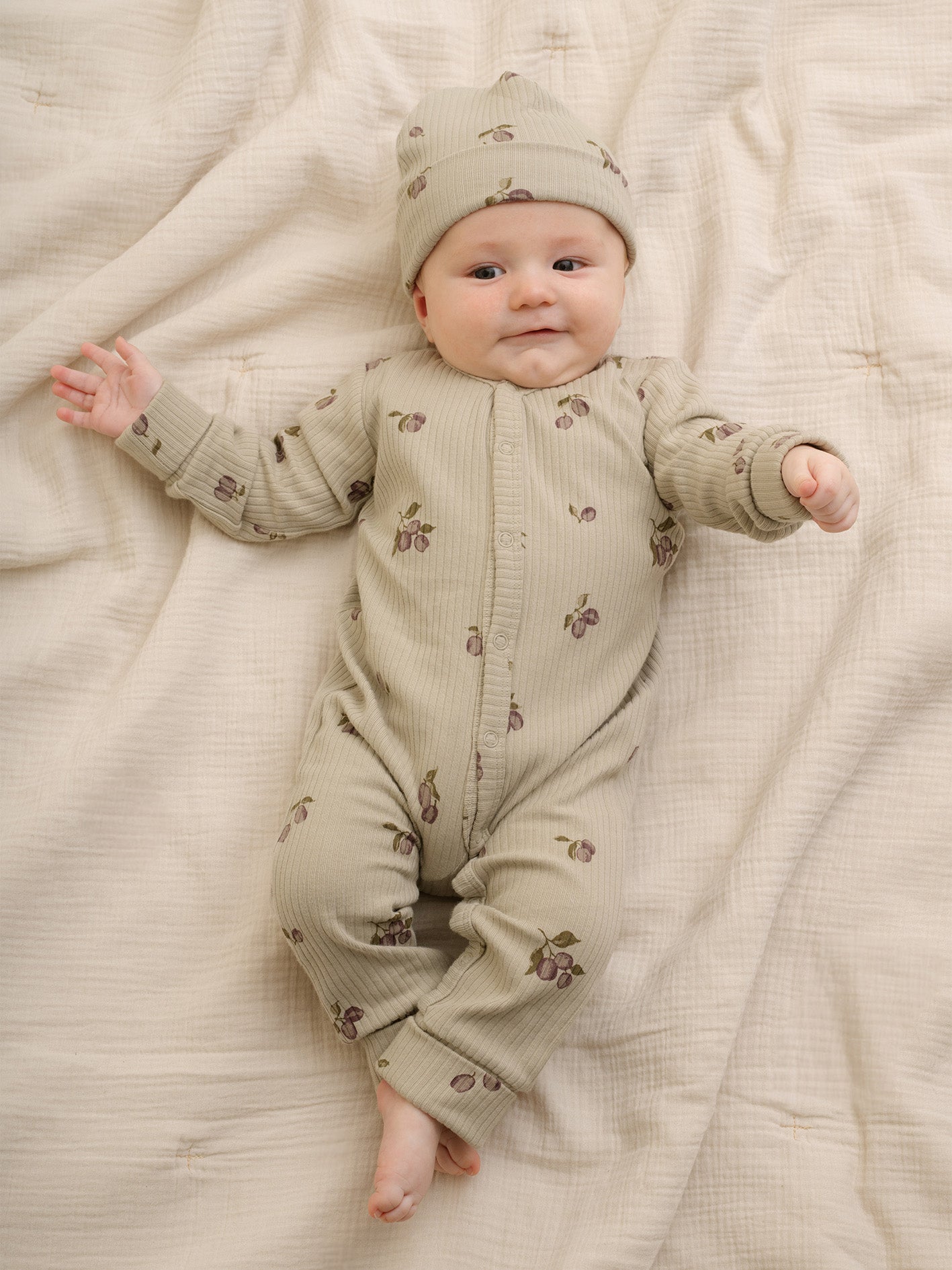 Rib jersey onesie Prune - green