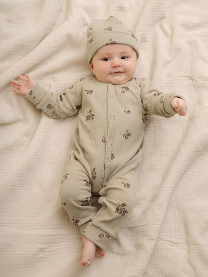 Rib jersey onesie Prune - green