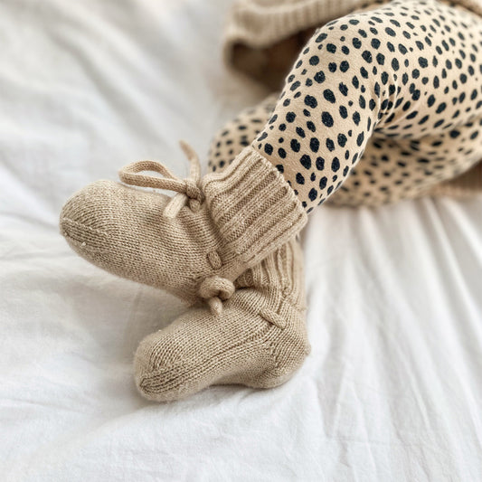 Babyslofjes van merinowol - zand