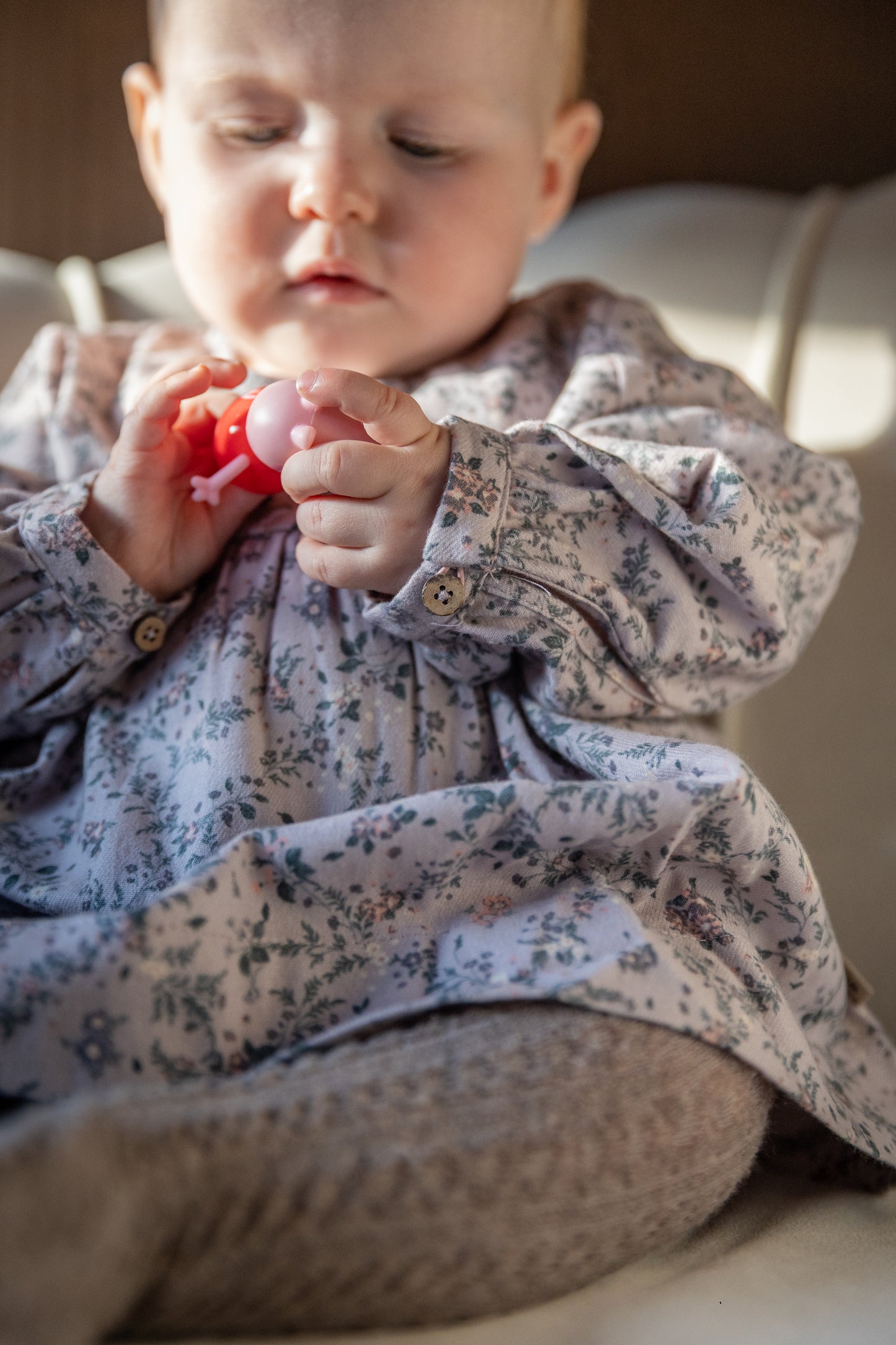 Wheat - dress Fenja - lilac checked flowers