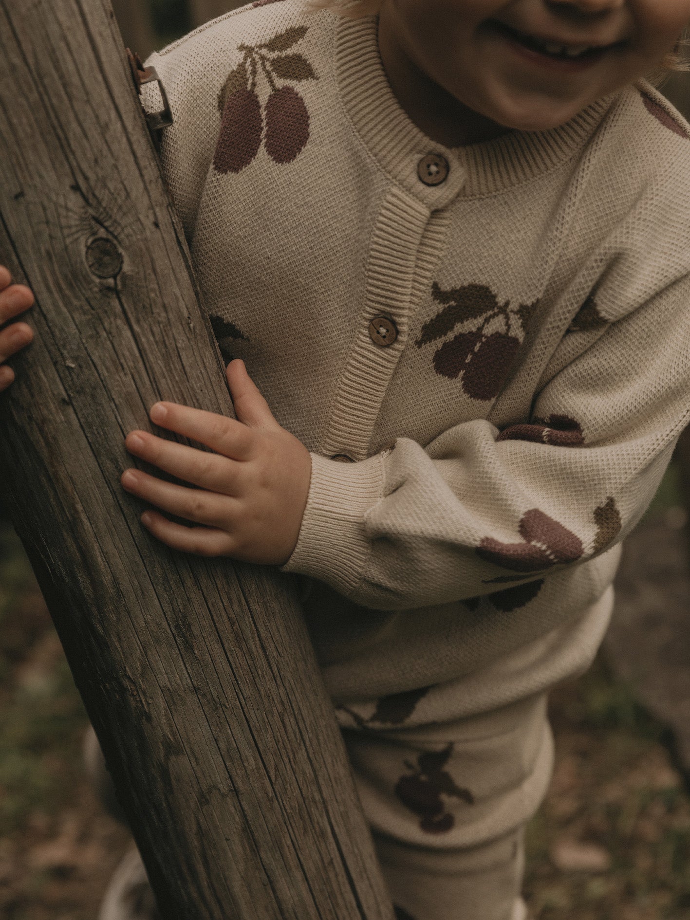 Knitted cardigan baby Prune - beige