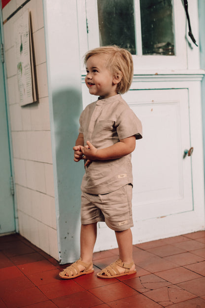 Baje Studio - linen short Santo - taupe clay