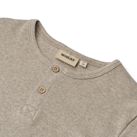 Wheat - rib T-shirt Lumi - gravel melange