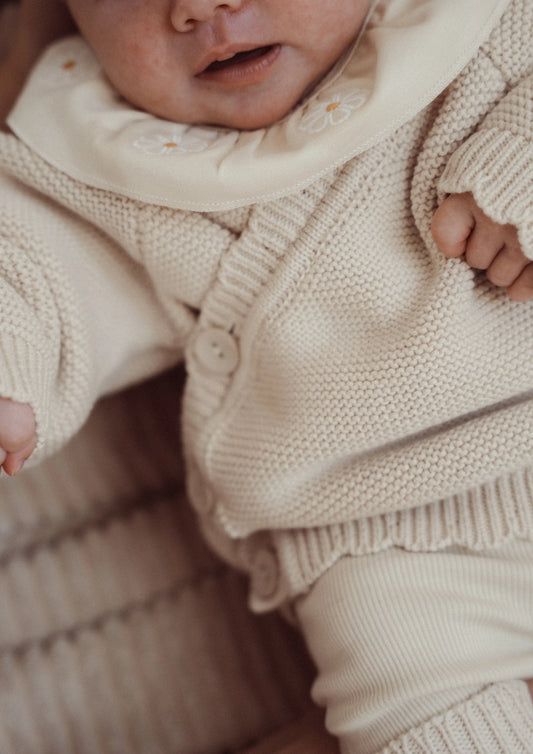 Two You Label - knitted baby cardigan Beau - beach