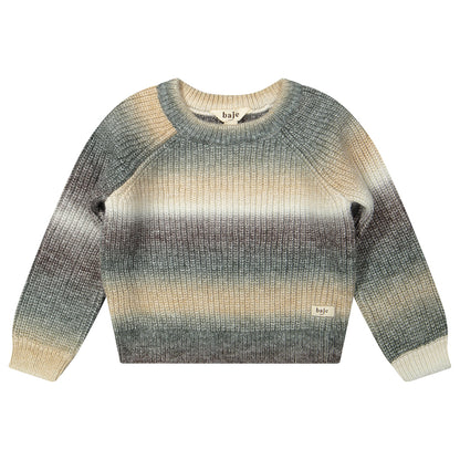 Baje Studio - knitted sweater Bern - grey melange stripe