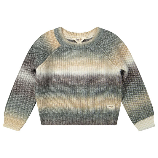Baje Studio - knitted sweater Bern - grey melange stripe