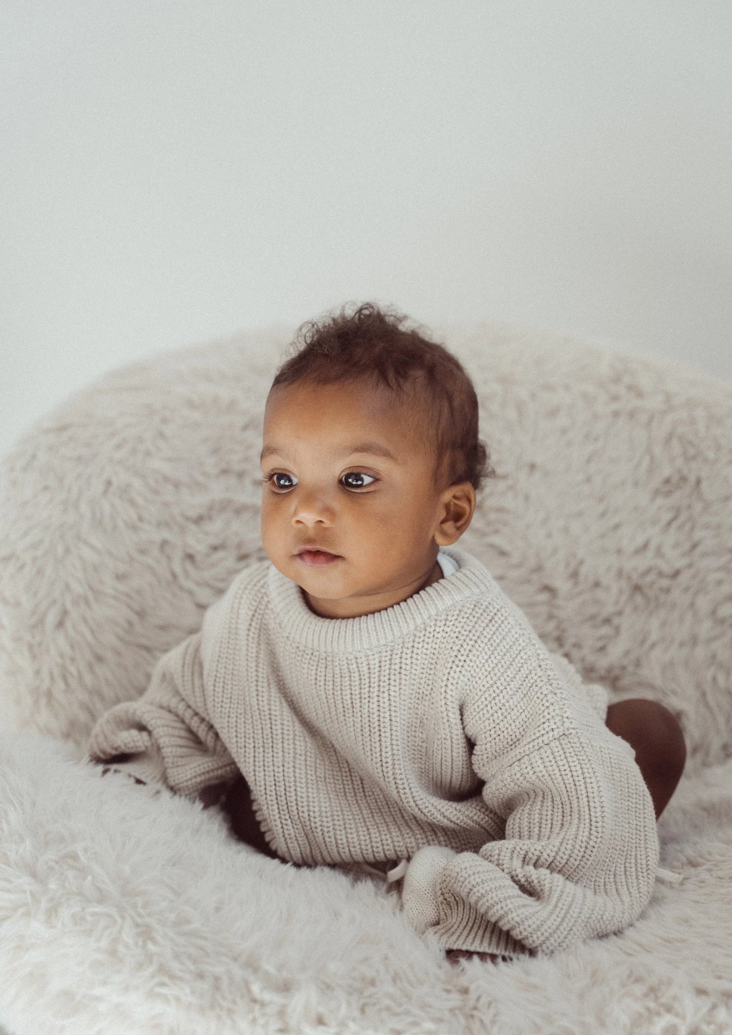 Two You Label - knitted baby jumper Billy - oat