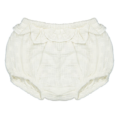 Bloomer ~ woven white embroidery