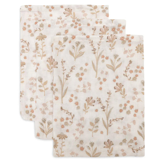 Jollein - hydrofiele washandjes Bloomy - 3 stuks