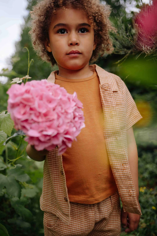 Riffle Amsterdam - blouse Cody - camel brown square
