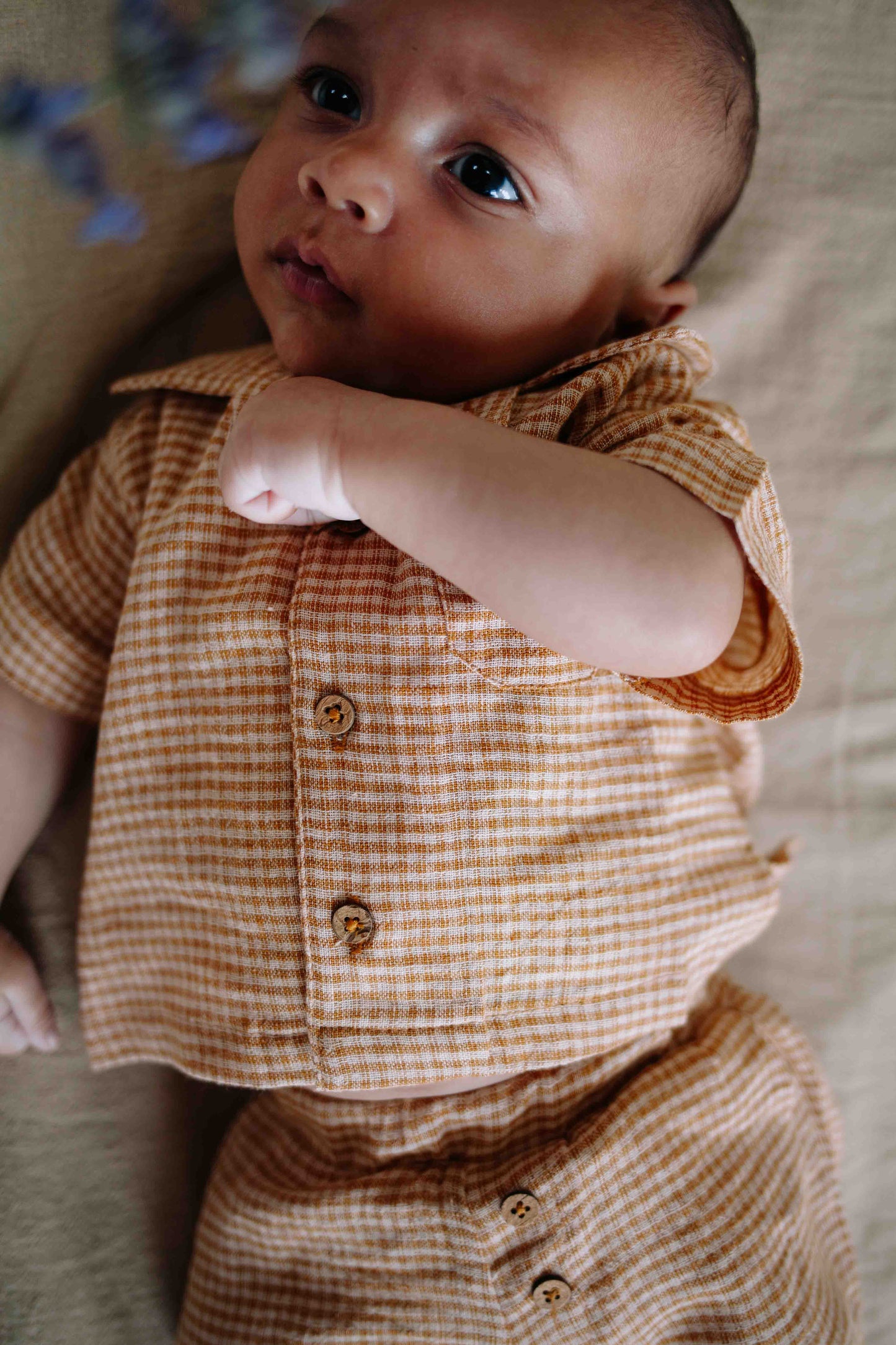 Riffle Amsterdam - blouse Cody - camel brown square