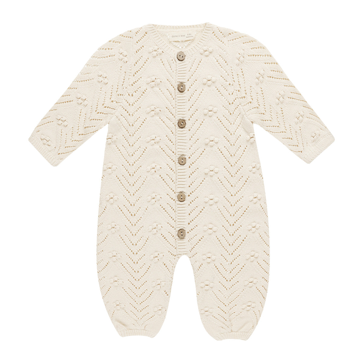 Knitted bobble jumpsuit - natural