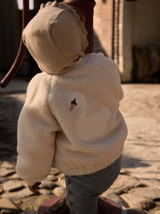 Lil'Atelier - teddy bomber jacket swan - turtledove