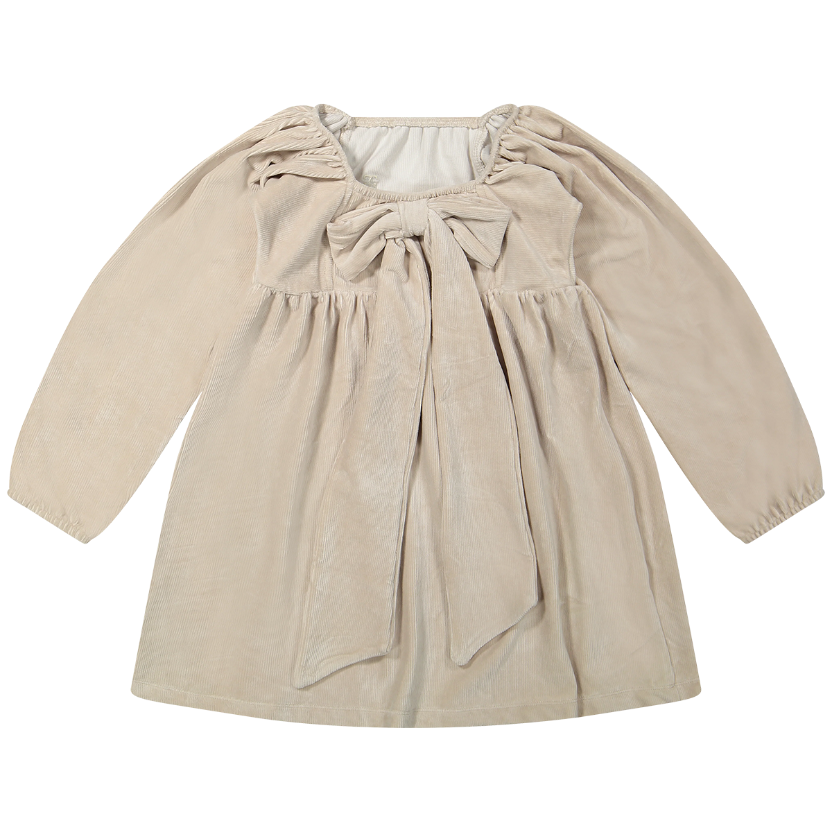 Two You Label - bowy dress rib - oat