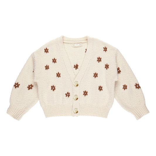 Crop cardigan flowers