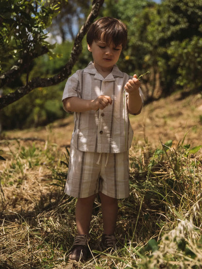 Lil'Atelier - woven blouse - coconut milk stripe
