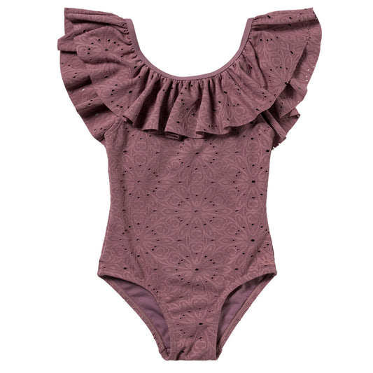 Salted Stories - broderie swimsuit - dusky orchid